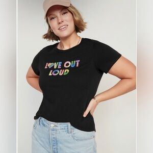 Old Navy Black “Love Out Loud “ Women’s Plus Size 3X Graphic Tee NWT